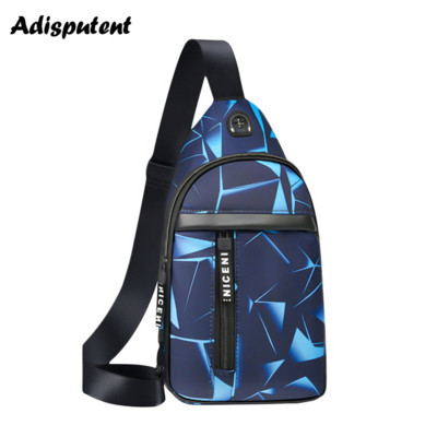 USB-töltős mellkastáska Alkalmi hevedertáska férfiaknak válltáska, férfi lopásgátló multifunkciós táskák sport utazócsomag