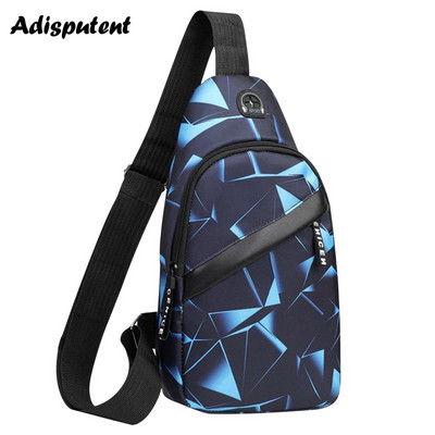 USB-töltős mellkastáska Alkalmi hevedertáska férfiaknak válltáska, férfi lopásgátló multifunkciós táskák sport utazócsomag