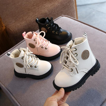 Παιδικές μπότες μόδας για αγόρια για κορίτσια Δερμάτινα παπούτσια Μπότες βελούδινες μόδας αδιάβροχες αντιολισθητικές ζεστές παιδικές μπότες παπούτσια