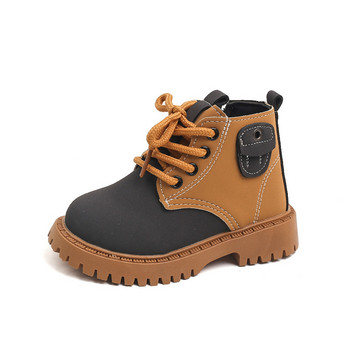 Χρώμα αντίθεσης Παιδικά παπούτσια Μπότες Street Style Boots για παιδιά Boy Leisure Trendy Lace Up Κορίτσια Κοντές μπότες για νήπια G08214