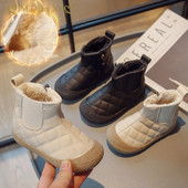 Zimné čižmy pre chlapcov, dievčenské outdoorové snehové čižmy, plyšové detské bavlnené topánky, protišmykové detské ležérne topánky pre dojčatá a batoľatá