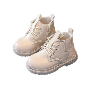 Детски ботуши 2022 Есен Зима Детски модни ботуши за сняг Бебешки обувки Марка за момчета Боти до глезена Момичета Топли маркови обувки Обувки с кожа
