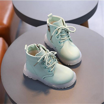 Λευκές παιδικές μπότες πλατφόρμας Breathable Παιδικές μπότες μόδας με φερμουάρ Παιδικό αγόρι κοντό παπούτσι για μπότες