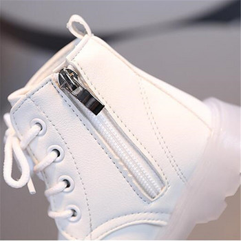 Λευκές παιδικές μπότες πλατφόρμας Breathable Παιδικές μπότες μόδας με φερμουάρ Παιδικό αγόρι κοντό παπούτσι για μπότες
