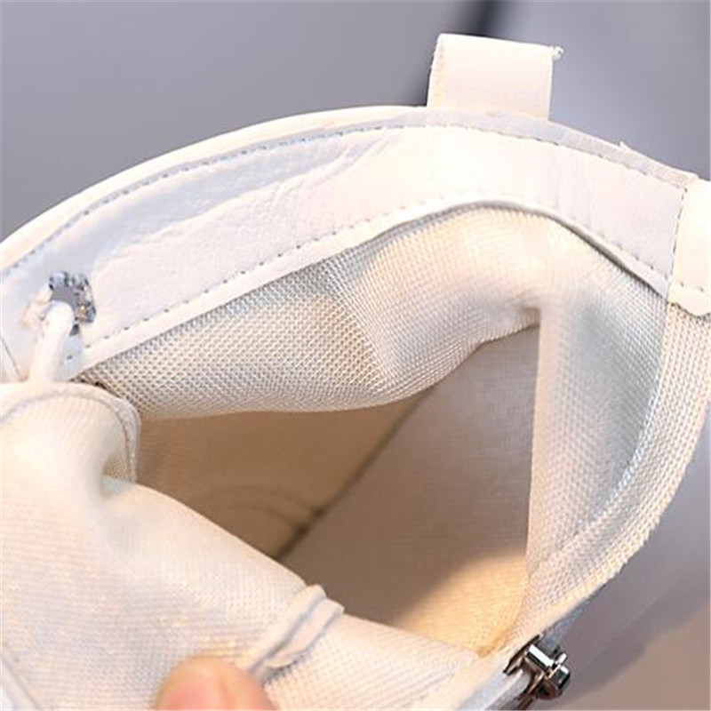 Cizme Albe Copii Platformă Cizme Respirabile Copii Moda Zip Copii Băiat Glezna Cizme Scurt Pantof