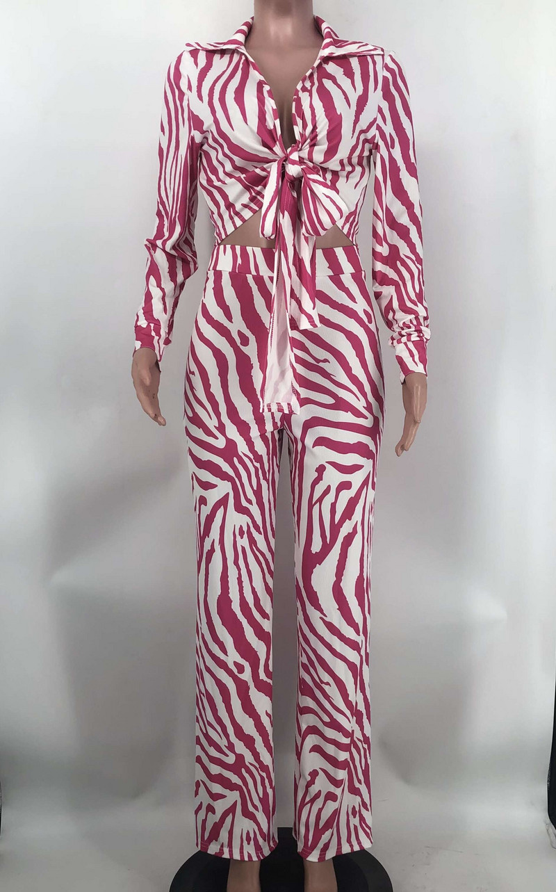 CM.YAYA Sebra triibuline plisseeritud naiste komplekt pikkade varrukatega lipsu särgi ja laiade sääredega pükste ülikond 2023, kahe 2-osalise komplektiga spordidress