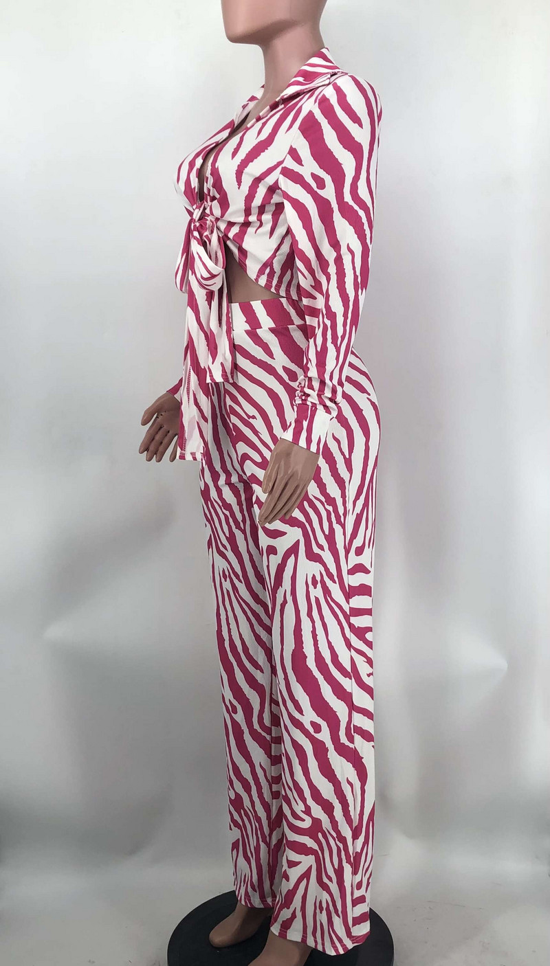 CM.YAYA Sebra triibuline plisseeritud naiste komplekt pikkade varrukatega lipsu särgi ja laiade sääredega pükste ülikond 2023, kahe 2-osalise komplektiga spordidress