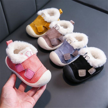 2022 Χειμερινές βρεφικές μπότες για νήπια First Walkers Boy Αντιολισθητικές Παιδικές Μπότες Ζεστές βελούδινες μπότες για αγόρια Snow Boots Αθλητικά παπούτσια με μαλακή σόλα εξωτερικού χώρου