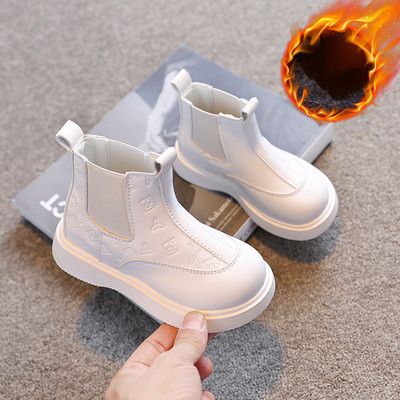 Dječje modne čizme Djevojački britanski stil Kvalitetne kožne čizme do gležnja za dječake Mekani potplat Tople plišane zimske čizme Vel. 23-36