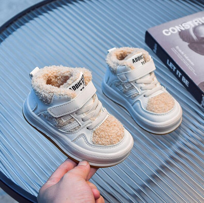 Tople cipele za dječake Jesen Zima 2023. Novi stil Velike pamučne cipele princeza za male djevojčice Britanski stil Dječja plišana ležerna cipela