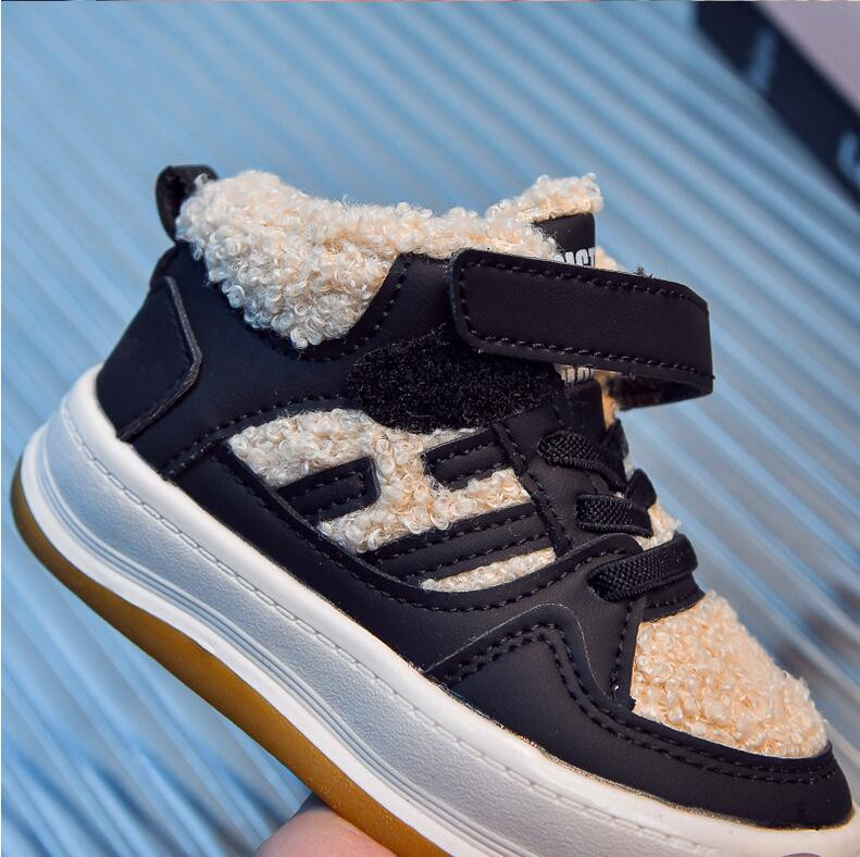 Tople cipele za dječake Jesen Zima 2023. Novi stil Velike pamučne cipele princeza za male djevojčice Britanski stil Dječja plišana ležerna cipela