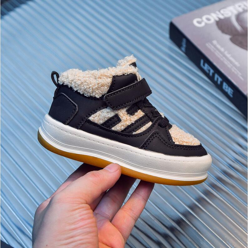 Tople cipele za dječake Jesen Zima 2023. Novi stil Velike pamučne cipele princeza za male djevojčice Britanski stil Dječja plišana ležerna cipela