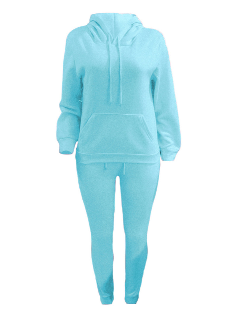 Dámska tepláková súprava LW s klokaním vreckom a sťahovacou šnúrkou, jeseň/zima, ležérna, dvojdielna, s dlhým rukávom a mikinou so sťahovacou šnúrkou