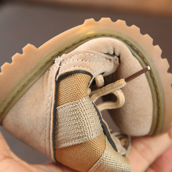 Νέες φθινοπωρινές μπότες για παιδιά 2023 Λαστιχένια εξωτερική σόλα Παιδικές μπότες εργασίας πεζοπορίας Unisex για αγόρια για κορίτσια Μποτάκια με κορδόνια Μέγεθος 21-30