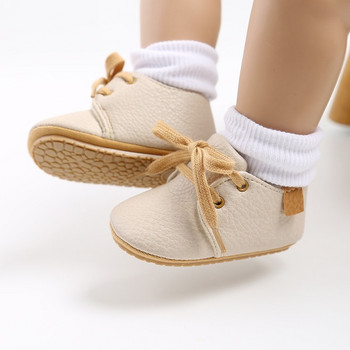 Луксозни меки кожени бебешки мокасини Обувки за новородени Гумени подметки Първи проходилки Момчета Обувки за малки деца Бебешки момичета Предварителни обувки против плъзгане