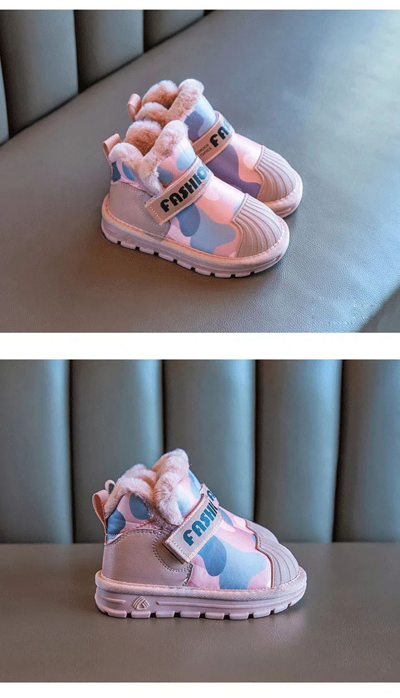 Χειμερινές μπότες Martin για παιδιά PU Δερμάτινες αδιάβροχες μπότες για το χιόνι Κορεατικό στυλ Συνονθύλευμα μόδας για αγόρια παπούτσια για κορίτσια