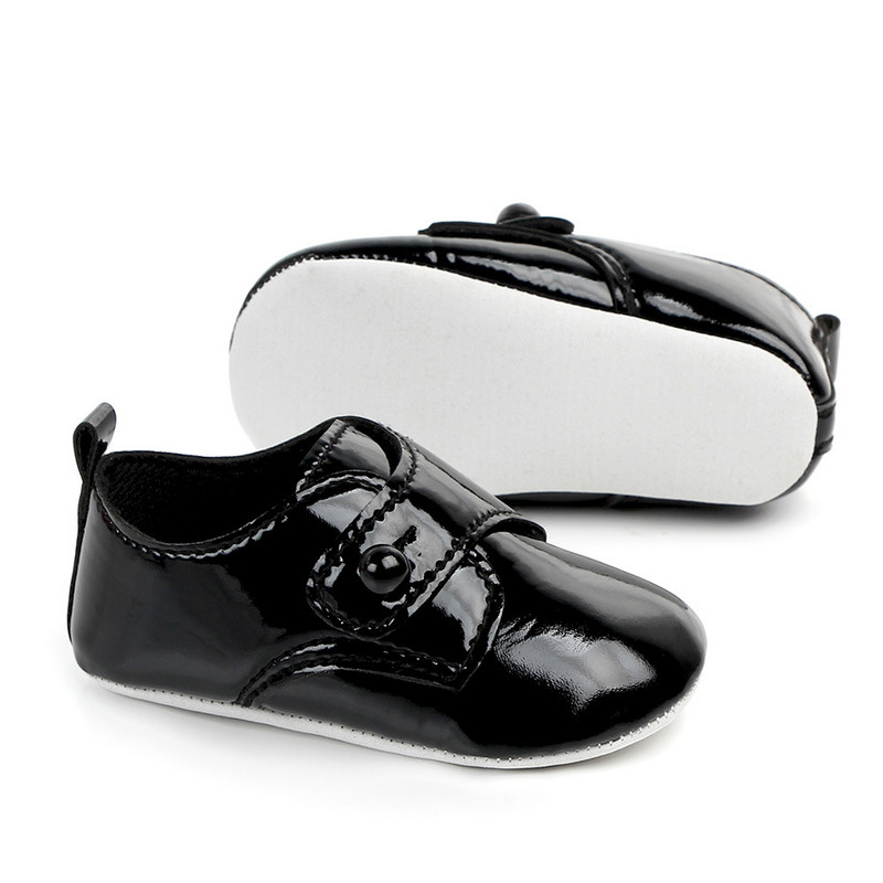 Pantofi pentru bebeluși nou-născut Mocasini din piele pentru copil mic, primul plimbător, nasturi casual, mocasini, pantofi solizi pentru sugari, pentru a învăța mersul