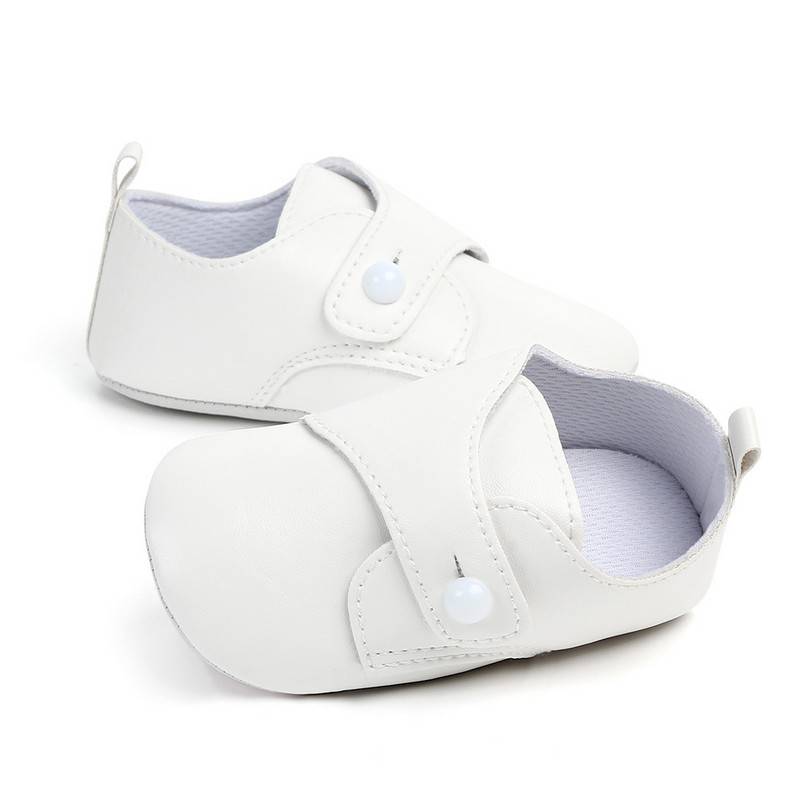 Pantofi pentru bebeluși nou-născut Mocasini din piele pentru copil mic, primul plimbător, nasturi casual, mocasini, pantofi solizi pentru sugari, pentru a învăța mersul