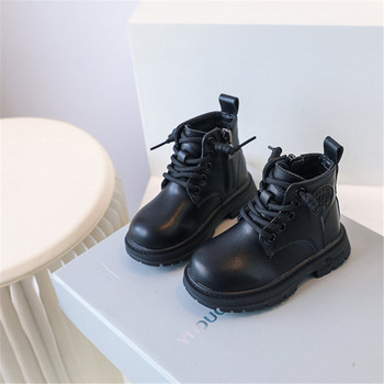 2023 Νέες φθινοπωρινές παιδικές μπότες Δερμάτινες μπότες για κορίτσια, αδιάβροχη λαστιχένια σόλα Παιδικές μπότες για αγόρια