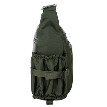 Ежедневна мъжка чанта през рамо, устойчива на пръски, найлонова оксфордска чанта с голям капацитет Horizonta Crossbody и страничен джоб за чаша за вода