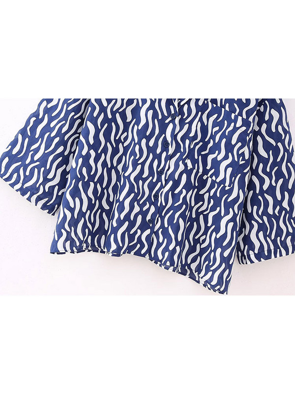 TELLHONEY Ženske modne bluze s V-izrezom, jednoredno kopčanje, patentni zatvarač sprijeda s džepovima, hlače, dvodijelni set s ležernim printom