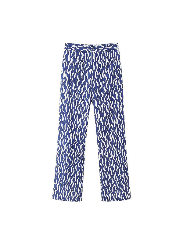 TELLHONEY Ženske modne bluze s V-izrezom, jednoredno kopčanje, patentni zatvarač sprijeda s džepovima, hlače, dvodijelni set s ležernim printom