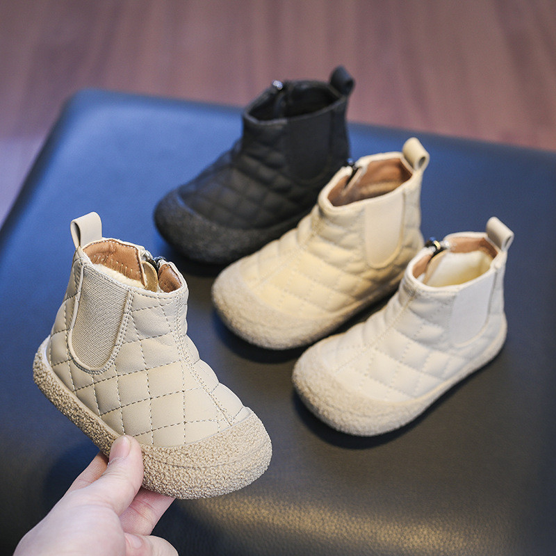 Cizme de zăpadă pentru copii de toamnă și iarnă Pantofi din bumbac pentru bebeluși cu talpă moale înaltă Botine pentru băieți și fete