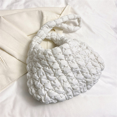 Ženska torba za kupovinu skitnica u 10 boja, prošiveni karirani dizajn, najlon i pamuk, torbe preko ramena, trend ženske torbe velikog kapaciteta