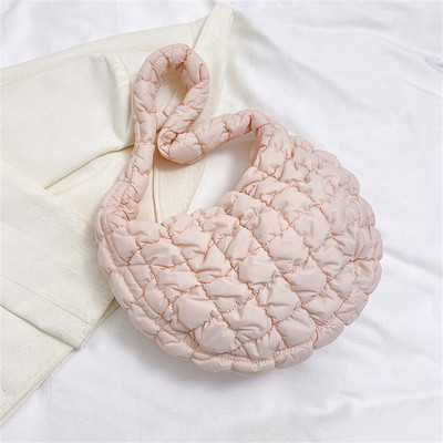 Ženska torba za kupovinu skitnica u 10 boja, prošiveni karirani dizajn, najlon i pamuk, torbe preko ramena, trend ženske torbe velikog kapaciteta