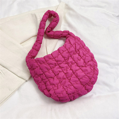 Ženska torba za kupovinu skitnica u 10 boja, prošiveni karirani dizajn, najlon i pamuk, torbe preko ramena, trend ženske torbe velikog kapaciteta