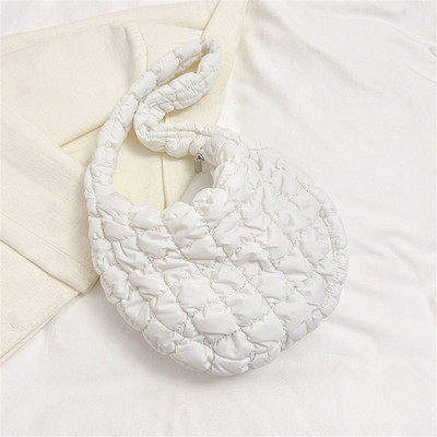 Ženska torba za kupovinu skitnica u 10 boja, prošiveni karirani dizajn, najlon i pamuk, torbe preko ramena, trend ženske torbe velikog kapaciteta