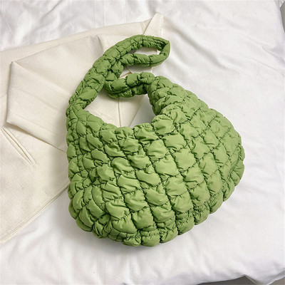 Ženska torba za kupovinu skitnica u 10 boja, prošiveni karirani dizajn, najlon i pamuk, torbe preko ramena, trend ženske torbe velikog kapaciteta