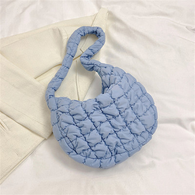 Ženska torba za kupovinu skitnica u 10 boja, prošiveni karirani dizajn, najlon i pamuk, torbe preko ramena, trend ženske torbe velikog kapaciteta