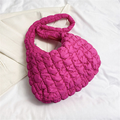 Ženska torba za kupovinu skitnica u 10 boja, prošiveni karirani dizajn, najlon i pamuk, torbe preko ramena, trend ženske torbe velikog kapaciteta