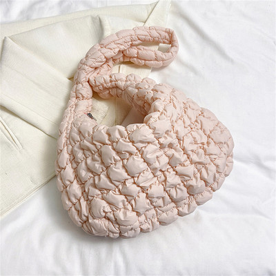 Ženska torba za kupovinu skitnica u 10 boja, prošiveni karirani dizajn, najlon i pamuk, torbe preko ramena, trend ženske torbe velikog kapaciteta