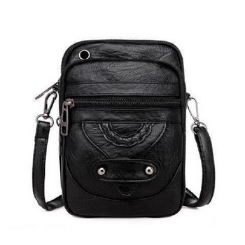 Ретро дамска чанта, мека кожена чанта за през рамо, чанта за мобилен телефон, през рамо, многофункционална квадратна чанта, портмоне за пазаруване Bolsa