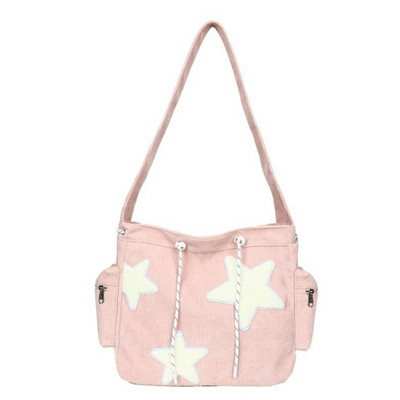 Ženska torba preko ramena od samta sa zvjezdastim uzorkom Ležerna velika ženska torba Jednostavna torba na rame velikog kapaciteta Djevojačka putna školska torba Ručna torba