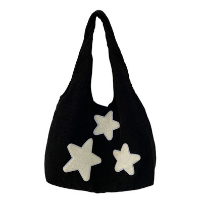 Ženska torba preko ramena od samta sa zvjezdastim uzorkom Ležerna velika ženska torba Jednostavna torba na rame velikog kapaciteta Djevojačka putna školska torba Ručna torba
