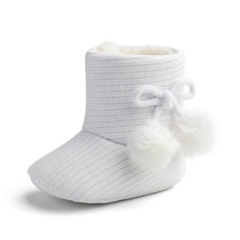 Нови зимни супер топли обувки за новородени момичета Първи проходилки Ботуши за бебета с мека подметка Неплъзгащи се ботуши
