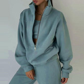 Set de trening pentru femei Set de pantaloni de hanorac Set elegant de două piese pentru femei pentru sporturile de toamnă de iarnă Trening confortabil pentru ocazional