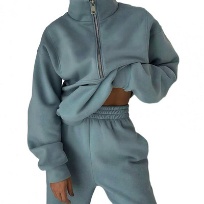 Set de trening pentru femei Set de pantaloni de hanorac Set elegant de două piese pentru femei pentru sporturile de toamnă de iarnă Trening confortabil pentru ocazional