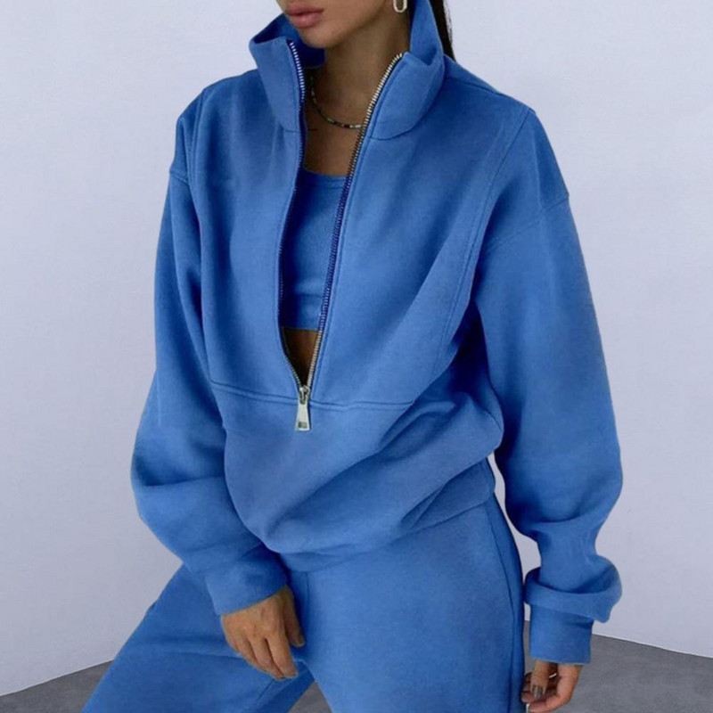 Set de trening pentru femei Set de pantaloni de hanorac Set elegant de două piese pentru femei pentru sporturile de toamnă de iarnă Trening confortabil pentru ocazional