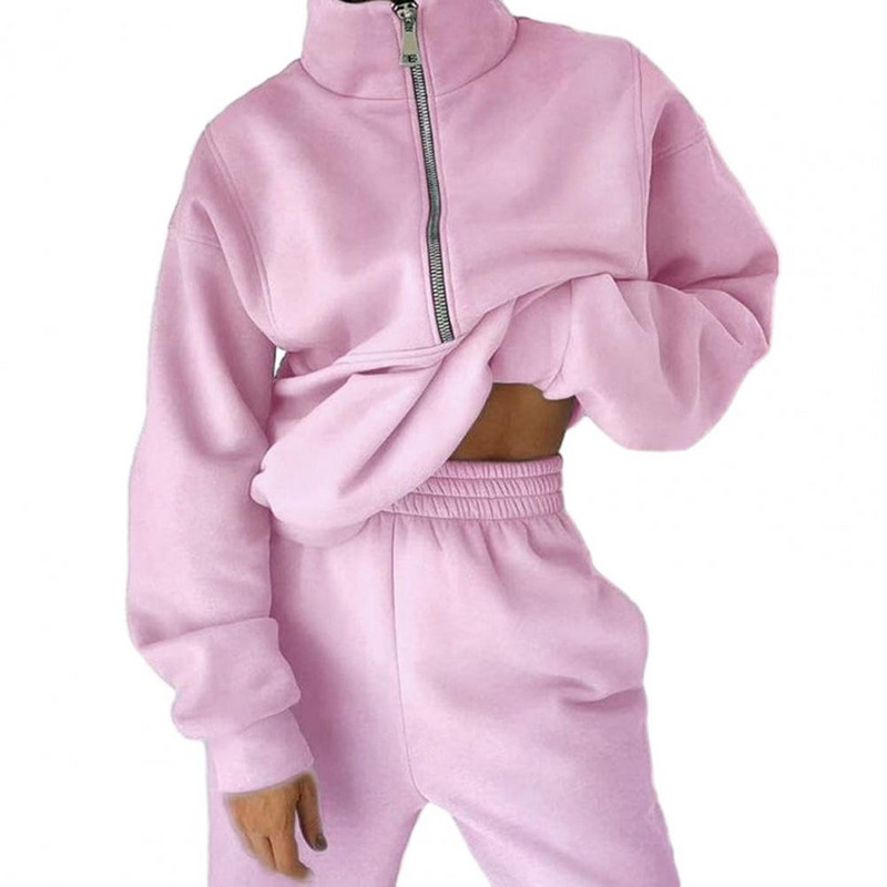 Set de trening pentru femei Set de pantaloni de hanorac Set elegant de două piese pentru femei pentru sporturile de toamnă de iarnă Trening confortabil pentru ocazional