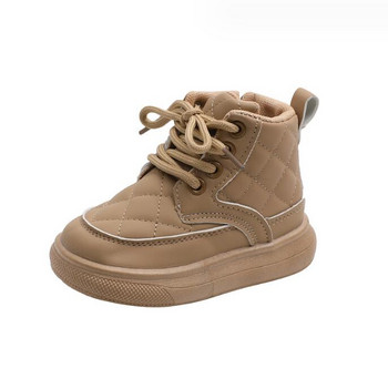Μόδα παιδικές μπότες 2023 Φθινόπωρο/Χειμώνας Βρετανικό στυλ Μποτάκια με μονή επένδυση Ανάλαφρα παιδικά δερμάτινα παιδικά δερμάτινα παπούτσια για αγόρια
