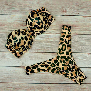 Μπικίνι Μαγιό Γυναικεία Μαγιό 2022 Leopard Brazilian Bikini Σετ Push Up Γυναικείο Καλοκαιρινό Μπικίνι