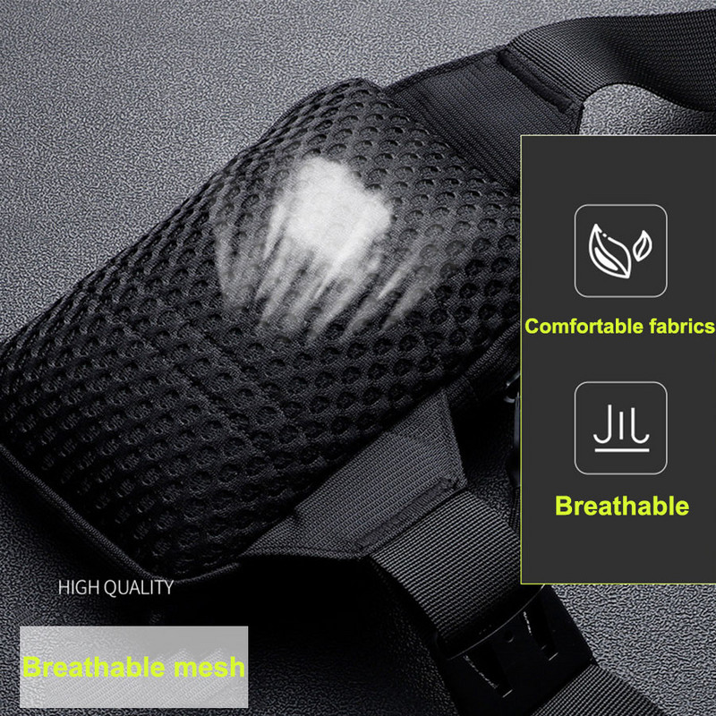 Ocazional geantă de umăr pentru piept pentru bărbați, din nailon, impermeabilă, pentru sport în aer liber, alergare, curea pentru ciclism, geantă pentru telefon de călătorie de capacitate mare