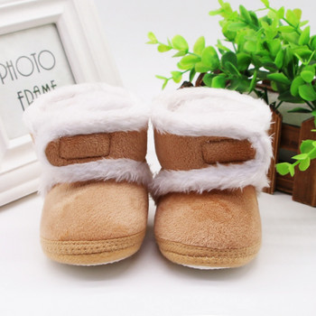Топли ботуши за новородено, малко дете, зимни обувки за първи път, бебета, момичета, момчета, обувки с мека подметка, кожени ботуши за сняг за обувки 0-18 м., ботуши