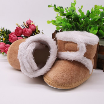 Топли ботуши за новородено, малко дете, зимни обувки за първи път, бебета, момичета, момчета, обувки с мека подметка, кожени ботуши за сняг за обувки 0-18 м., ботуши