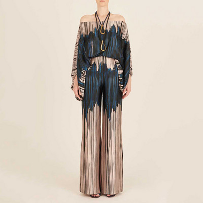 Elegantni temperamentni kompleti hlača s dugim rukavima na jedno rame Uzročni opušteni, drapirani oblozi, uski ženski kompleti s hlačama do poda