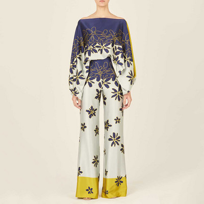 Elegantni temperamentni kompleti hlača s dugim rukavima na jedno rame Uzročni opušteni, drapirani oblozi, uski ženski kompleti s hlačama do poda